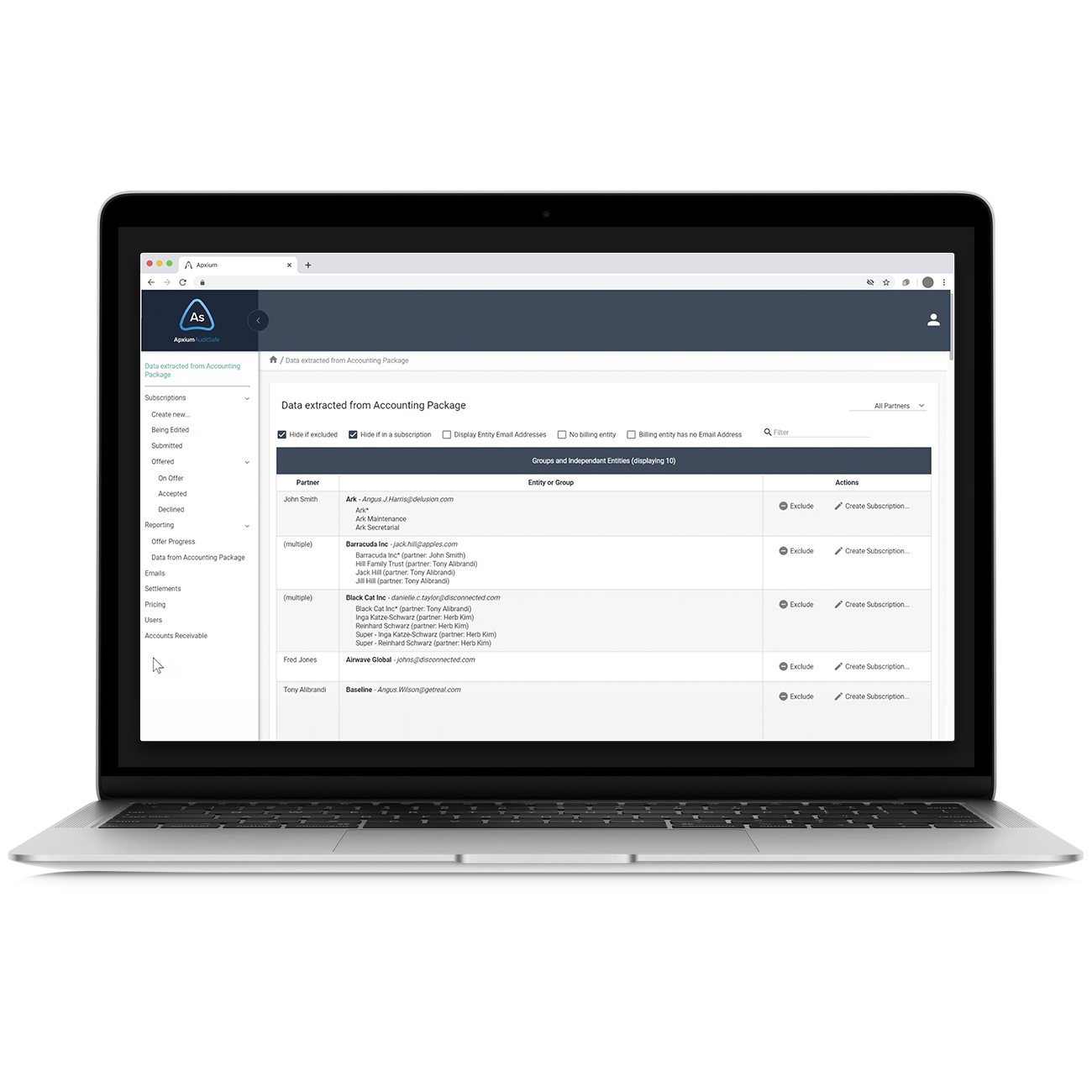 Audit Safe dashboard