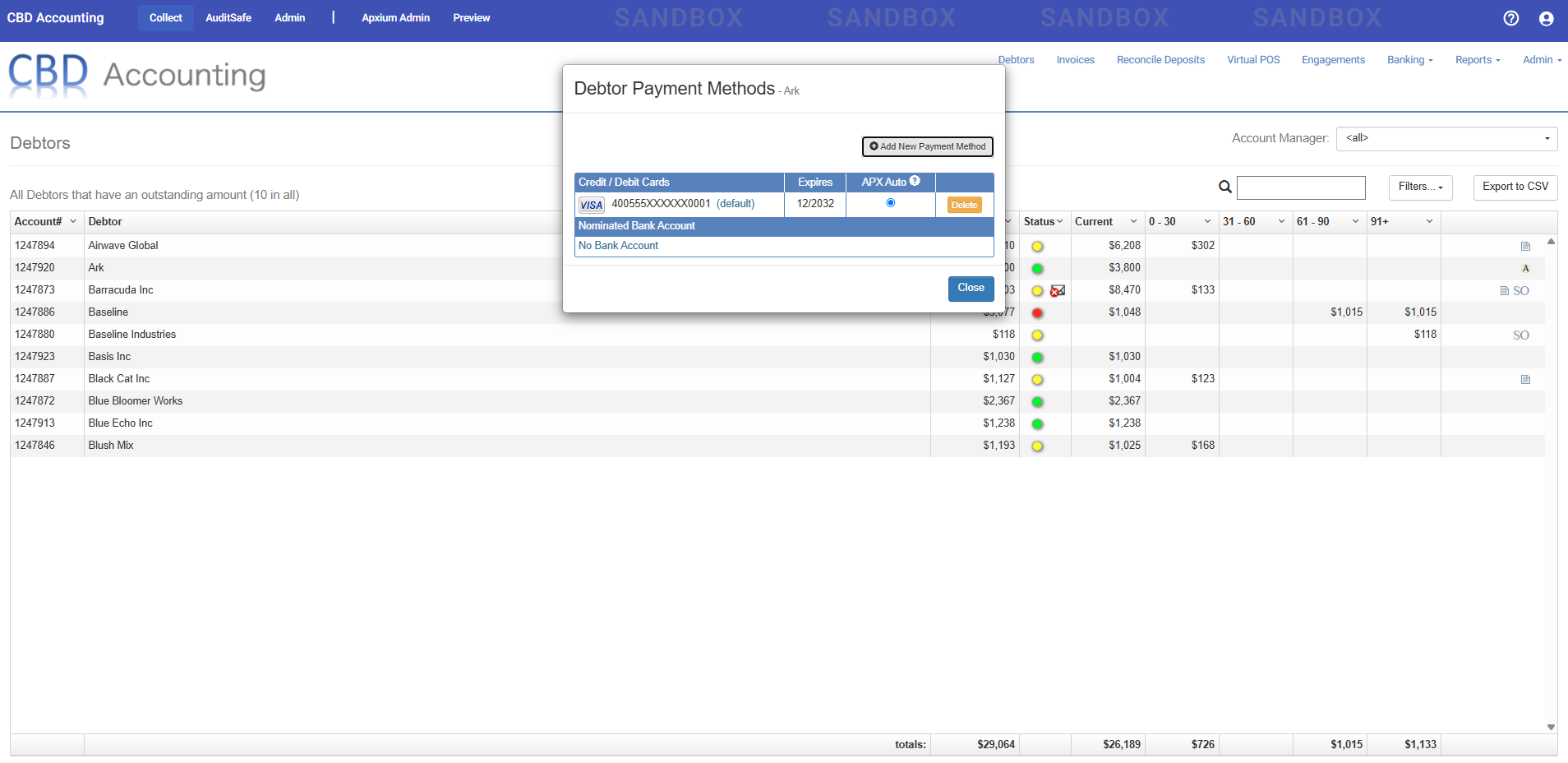Apxium Collect dashboard